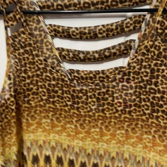 Material Girl Animal Print Cropped Tank Blouse L - Picture 2 of 8